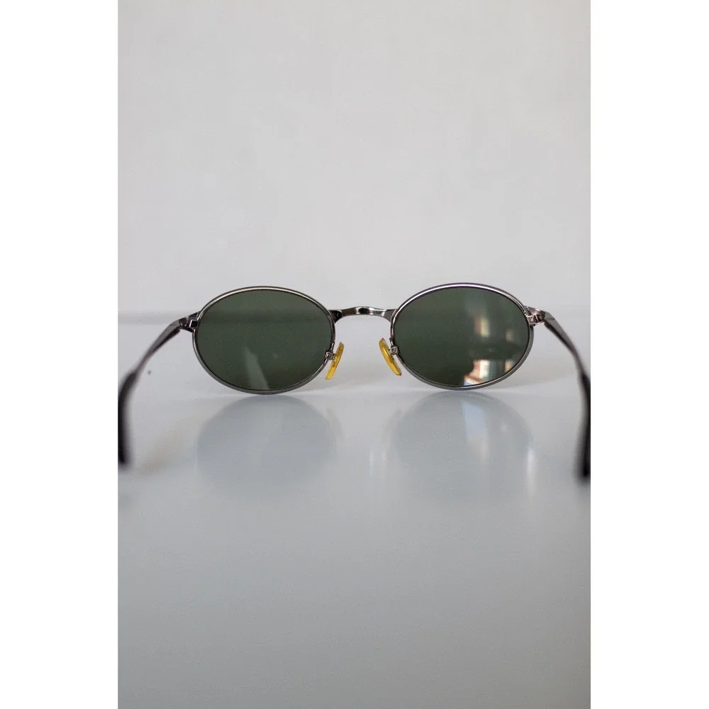 Vtg 90s Metal Wire Oval Sunglasses Sunclassics Silver Slim Matrix Grunge Y2K